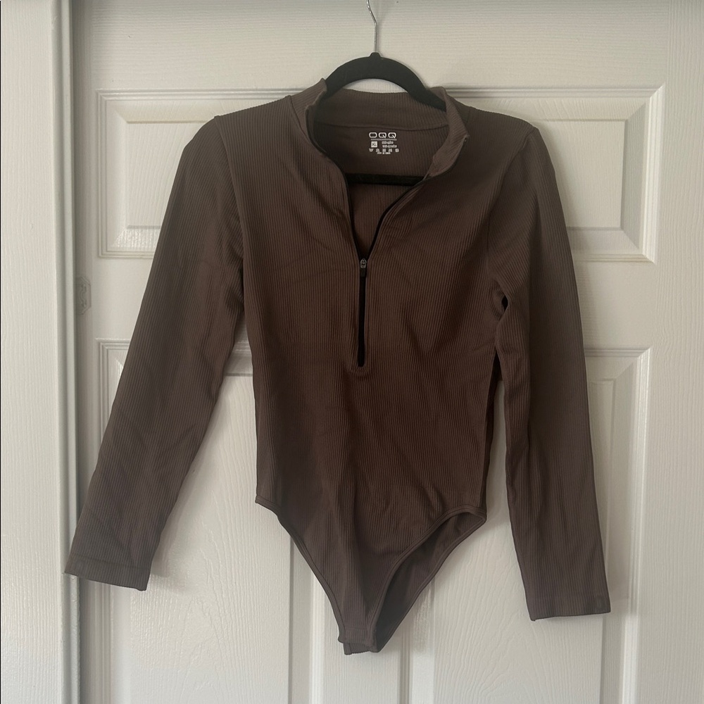 Brown Long Sleeve Womens Bodysuit